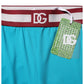 Blue Nylon Slim Fit Cropped Leggings Pants