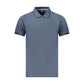 Blue Cotton Men Polo Shirt
