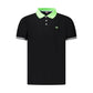 Black Cotton Men Polo Shirt