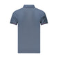 Blue Cotton Men Polo Shirt