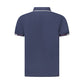 Blue Cotton Men Polo Shirt