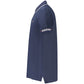 Blue Cotton Men Polo Shirt
