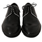 Elegant Black Leather Derby Dress Shoes