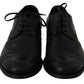 Elegant Black Leather Derby Wingtip Dress Shoes