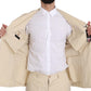 Beige Two-Piece Suit with Classic Elegance