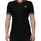 Black DG Silk Vneck Collared Men Polo T-shirt