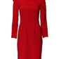 Red Above Knee Long Sleeves Sheath Dress