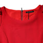 Red Above Knee Long Sleeves Sheath Dress