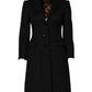 Black Wool Long Sleeves Trench Coat Jacket