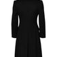 Black Wool Long Sleeves Trench Coat Jacket