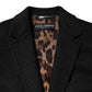 Black Wool Long Sleeves Trench Coat Jacket