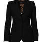 Black Wool Single Breasted Coat Jacket