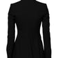Black Wool Single Breasted Coat Jacket