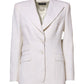 White Wool Single Breasted Women Coat Jacket