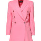 Pink Double Breasted Women Coat Jacket
