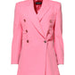 Pink Double Breasted Women Coat Jacket