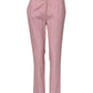 Pink Wool Mid Waist Tapered Pants