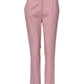 Pink Wool Mid Waist Tapered Pants