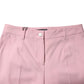 Pink Wool Mid Waist Tapered Pants