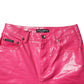 Pink Cotton High Waisted Skinny Denim Jeans