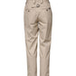 Beige Cotton High Waisted Pants