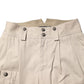 Beige Cotton High Waisted Pants