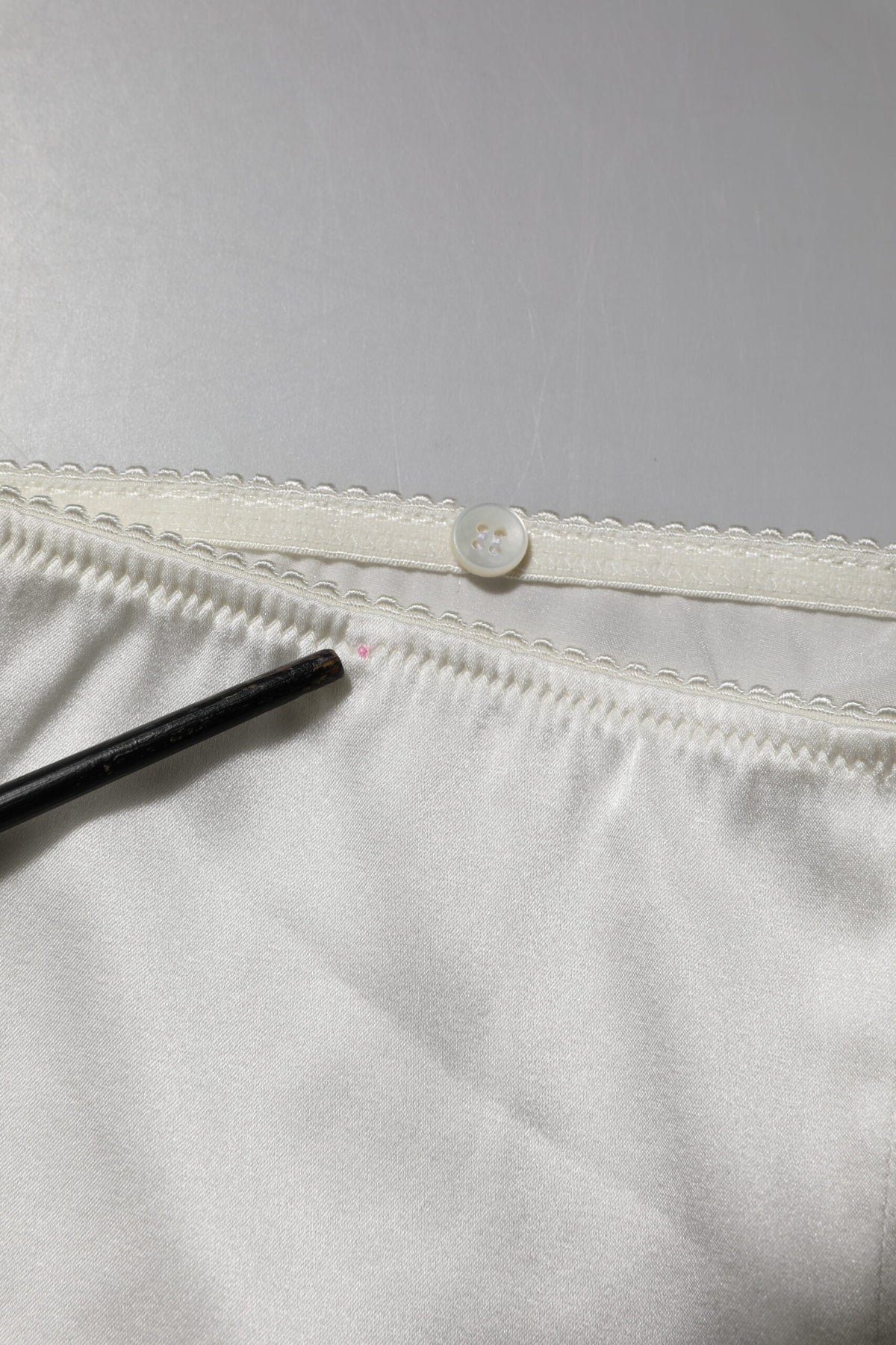 Ivory Silk Tapered High Waist Pants