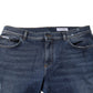 Blue Cotton Mid Waisted Straight Denim Jeans