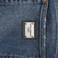 Blue Cotton Mid Waisted Straight Denim Jeans