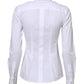White Cotton Long Sleeves Collared Shirt Top