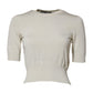 White Silk Short Sleeves Blouse Pullover Top
