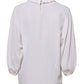 White Ruffled Neckline Blouse Pullover Top