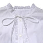 White Ruffled Lace Embellished Blouse Top