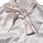 White Ascot Collar Long Sleeve Blouse Top