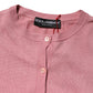 Pink Silk Cropped Crew Neck Cardigan Sweater