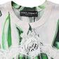 White Green Pea Print Sleeveless Blouse Top