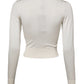 White Silk Lily Embellished Pullover Sweater