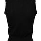 Black Cashmere Sleeveless Women Tank T-shirt