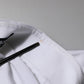 White Rose Embroidery Collared Shirt Top
