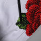 White Rose Embroidery Collared Shirt Top