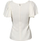 White Round Neck Short Sleeves Blouse Top