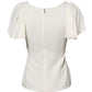 White Round Neck Short Sleeves Blouse Top