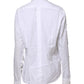 White Crystal Embellished Collared Shirt Top