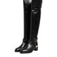 Black Leather Buckled High Boots Shoes