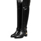 Black Leather Buckled High Boots Shoes