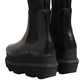 Black Chelsea Leather Pull On Women Ankle Boots Shoes