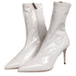 White Stiletto Heels Mid Calf Boots Shoes
