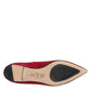 Red Gold Studded Pointed Toe Ballet Flats Shoes