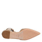 Beige Leather Pointed Toe Sandals Ballet Flat Shoes