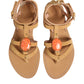 Brown Flip Flops Zipper Ankle Strap Shoes